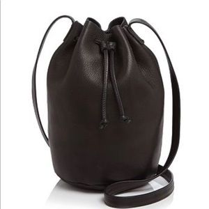 Baggu Leather Bucket Bag in Black